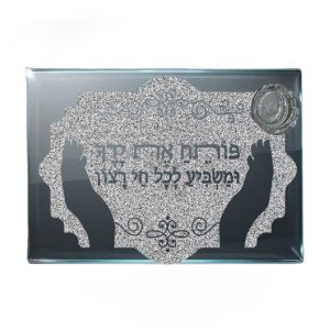 מגש לחלה זכוכית כולל מלחיה 25*35 ס"מ פותח ידיך