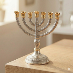 גביע קידוש כסף עם מגש תואם